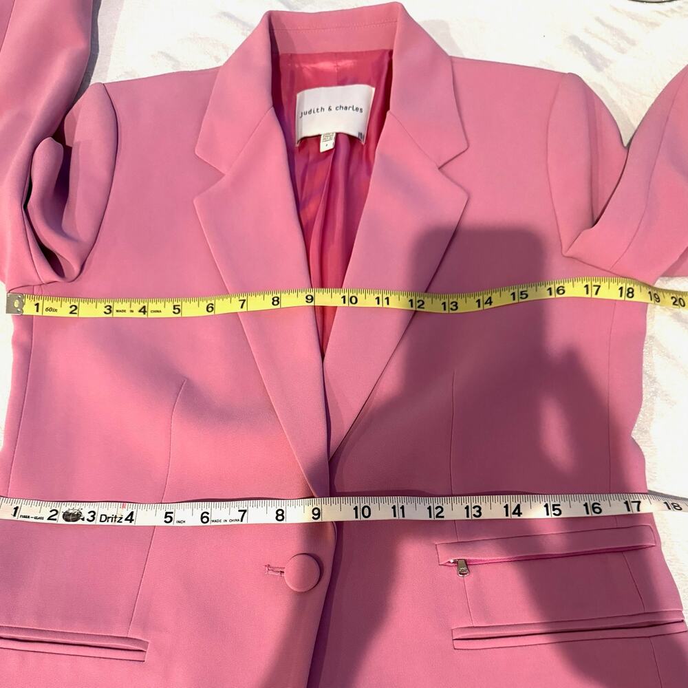 Judith & Charles Rae Pink Longline Blazer Dress Jacket Size 8 Made Canada $675 - Picture 14 of 15